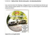 Audi Quattro DVD Titel: 30 Jahre Audi Quattro Neuwertig Unbenutzt  Rarität!!!