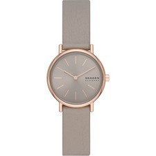 Skagen SKW3060 SIGNATUR LILLE Uhr Damenuhr Lederarmband Datum grau UVP 129,00