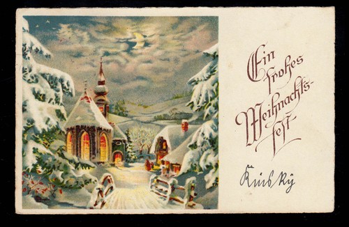Weihnachten dorfidylle bei - ak,