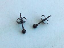 Edelstahl Ohrstecker Ø 3 mm Kugel Ohrringe mit Ohrstopper Schwarz Ohrschmuck