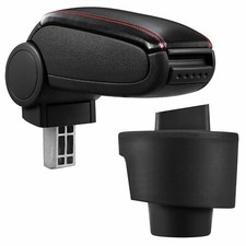 Für Seat Ibiza IV 6J 2009- Armlehne Mittelarmlehne Leder Bezug Schwarz / Rot