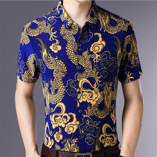 Herren hemd aufdruck gold - hemd,