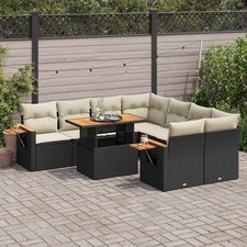 Gartenmöbel Sofa Garten Garnitur Lounge Sitzgruppe 9-tlg. Poly Rattan vidaXL