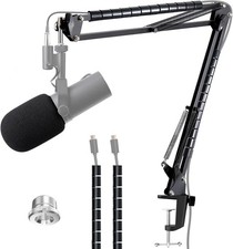 SM7B Mikrofon Arm mit Popschutz - Microphone Schwenkarmständer kompatibel mit 