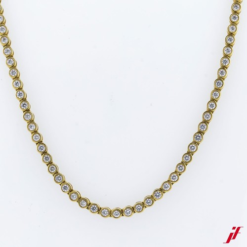 Tenniscollier 18k 750 gelbgold - tenniscollier, 18k/750