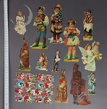 Konvolut uralte Oblaten aus geprägtem Papier - Glanzbilder, 1900/1920 (# 10882)