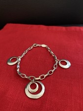 FOSSIL  Armband 3 Charms Anhänger rund 19cm 925er Silber 16g