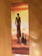 Afrikanisches Wandbild Handgemalt auf Leinwand – Ethno Deko Kunst Afrika Stil