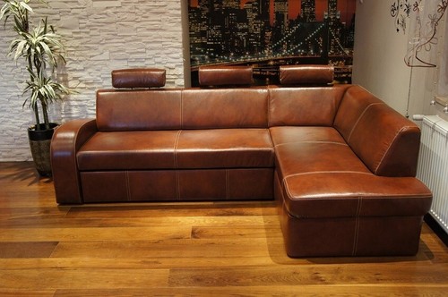 Ecksofa braun echtleder mit - ecksofa,