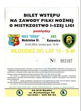 Ticket POL Odra Wodzislaw - GKS Katowice 24.04.2002