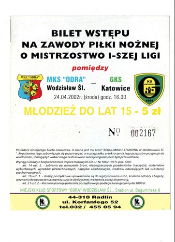 Ticket pol odra wodzislaw - odra,