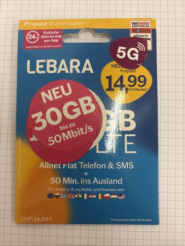 Lebara prepaid sim karte - lebara, gb