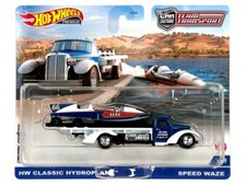 SPEED Waze & HW Classic Hydroplane  - blue / white - HOT WHEELS 1:64