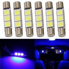 6 x Blue 28mm 3SMD T6 6641 LED