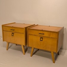 Vintage 50er 60er Nachtschränkchen Nachtkästchen Kommode Ahorn hell
