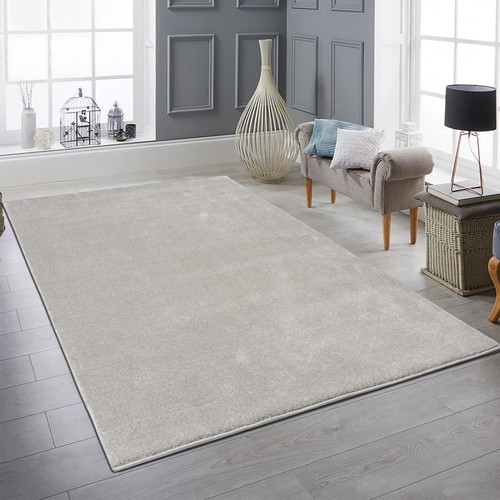 Teppich silber uni modern - uni,