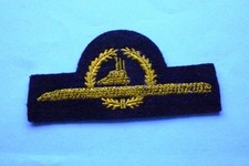 DEUTSCHE MARINE - U-Boot Tätigkeitsabzeichen Stoff Patch Gold auf Blau