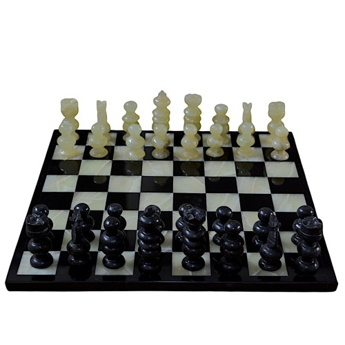 Schachbrett aus marmor schwarz - marmor,