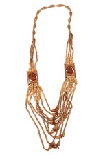 Damen Holz Halskette Buddha Natur Perlen Braun Casual Minimalistisch