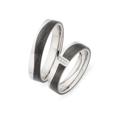 Trauringe Titan Carbon Diamant