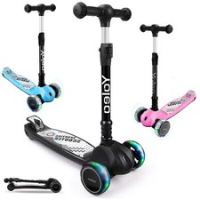 Kinderoller Kindercooter mit LED Räder Dreiradscooter Cityroller Faltbar Lenker