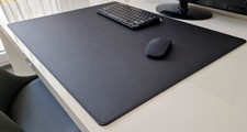 PM Schreibtischunterlage sanft lux Kunst Leder 60 x 40 Schwarz Naht schwarz