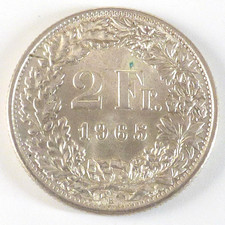 2 Franken, Silber, 1965 B, Schweiz (5023)