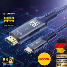USB C auf HDMI Kabel 8K 60Hz 4K 120Hz Typ C Adapter für MacBook iPad TV