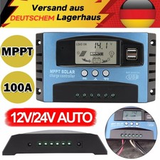 100A MPPT Solar Laderegler 12V/24V Solar Photovoltaik Panel Regler Daul USB LCD