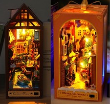 DIY Book Nook Kit 3d Holz Puzzle Bücherregal Dekor Miniatur Haus mit LED Light