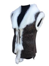 Damen Lammfellweste Lederweste