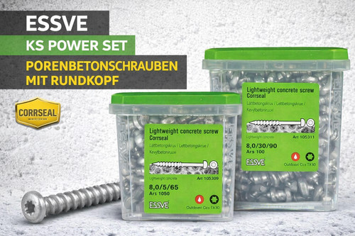 Essve porenbetonschraube 8mm - porenbetonschraube,