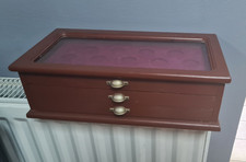 Vintage Stil 3 Schubladen Münzsammler Vitrine Schrank