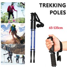 2X TELESKOP NORDIC WALKING STÖCKE WANDERSTÖCKE ANTISCHOCK 65-135CM ALUMINIUM