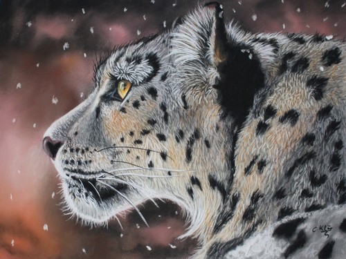 Original pastel painting snow - pastel,
