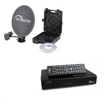 SKYMASTER Mobile Komplett Camping Sat Anlage HD Receiver DXH 200 PVR 15 m Kabel
