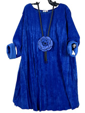 LaBass TUNIKA/KLEID Cord-Optik Locker und Leicht ROYALBLAU -  46 48 50 52 54 56