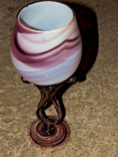 Wunderschöner Vintage Glas Pokal Rot / Weiß Marke HSK ALICJA Glaspokal glass