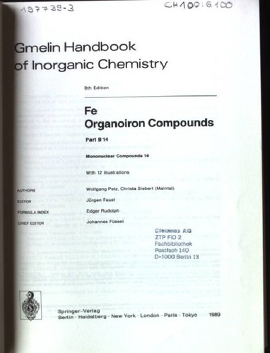 Gmelin handbook inorganic - handbook, of
