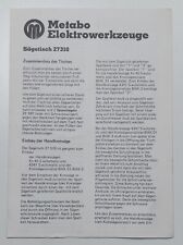 METABO  Sägetisch 27310  / Bedienungsanleitung