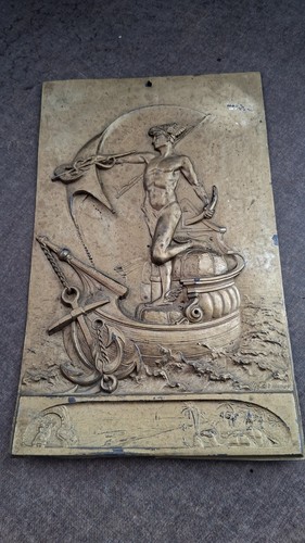 Bronze reliefplatte hermes - reliefplatte,