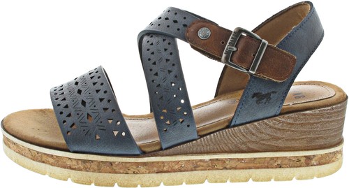 Mustang damen sandale blau - mustang,