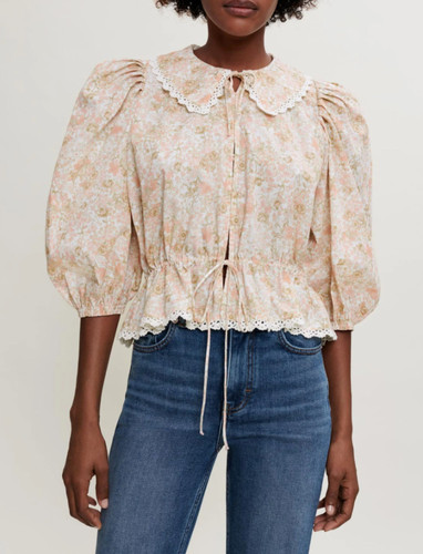 Maje bluse pink rosa blumen - bluse,