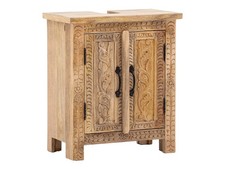 Woodkings Waschbeckenunterschrank Santa Cruz Badschrank Holz Boho Badmöbel 
