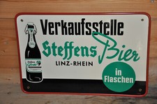 Brauereischild/Reklameschild Verkaufsstelle Steffens Bier Linz-Rhein,Brauerei