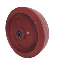 Flexello Lenkrolle Ø 200 mm Polyurethan-Reifen/Gusseisenkern rot Rollenlager