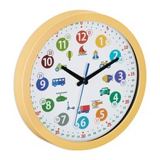 Wanduhr kinder Kinderzimmer Uhr Fahrzeuguhr bunt 30 cm Lernuhr für Kinder