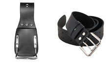 SET Gerüstbau Hammerhalter inkl. Messertasche + Doppeldorn Leder-Gürtel 120cm