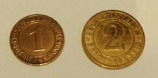 Kursmünzen 1 und 2 Pfennig