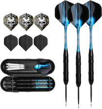 3 Stück Steel Darts Pfeile Set, 23 Gramm Profi Steeldarts Mit Metallspitze Schwa